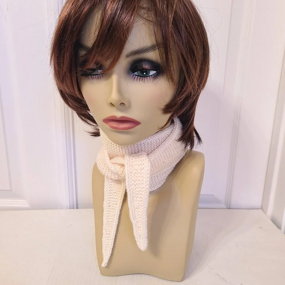 Sophie Scarf Knit Handmade Neck Warmer Creme Wool Acrylic Blend